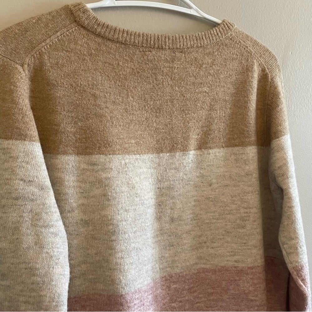 4/$20➡️ George Color Block Crewneck Sweater – Tan, Pink, Plum – Medium GUC - Picture 13 of 15